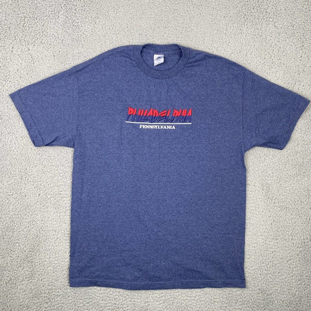 AAA Men’s Philadelphia Pennsylvania Blue Embroidered Graphic T-Shirt Size XL